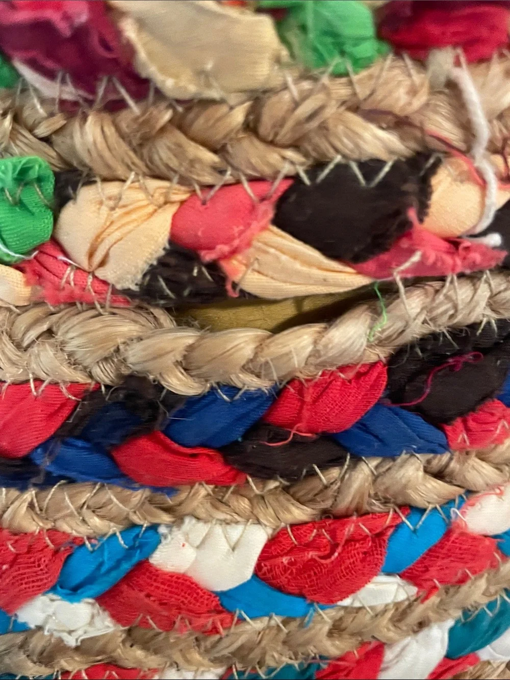 Handwoven Jute & Upcycled Fabric | 12
